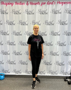 Shaped by Faith Fitness Logo Black Tee